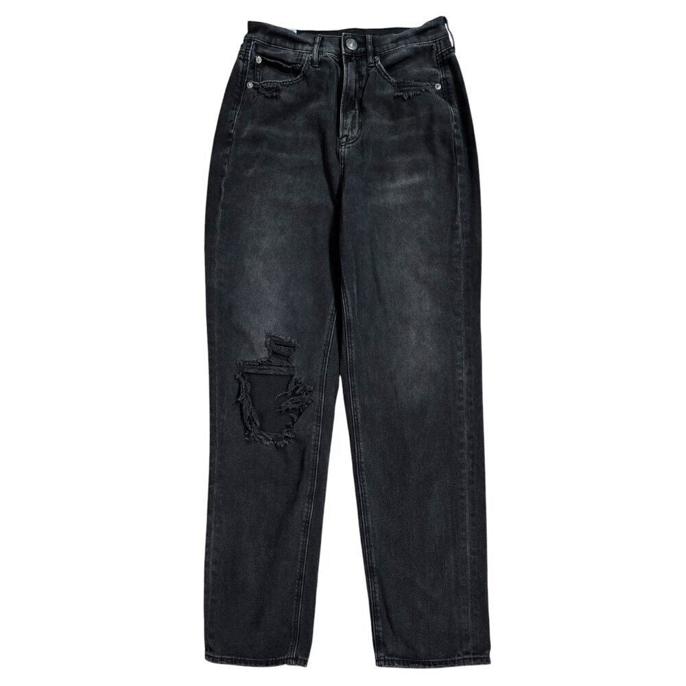 American Eagle Highest Rise 90's Boyfriend Jean Black Distressed Retro TALL LONG